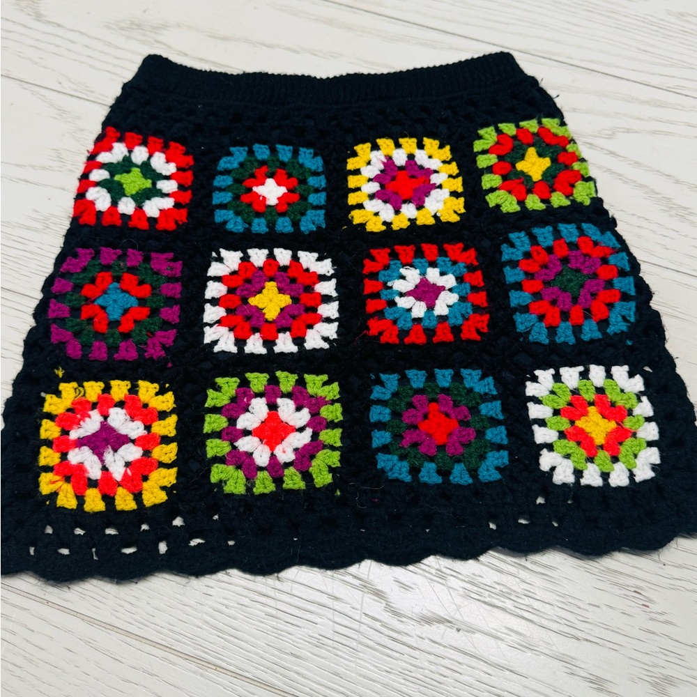 Colorful Crochet Patterned Skirt